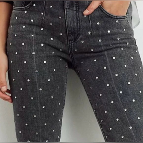 Anthropologie PILCRO Studded Embellished High Rise Slim Jeans Size 26 - Picture 2 of 15